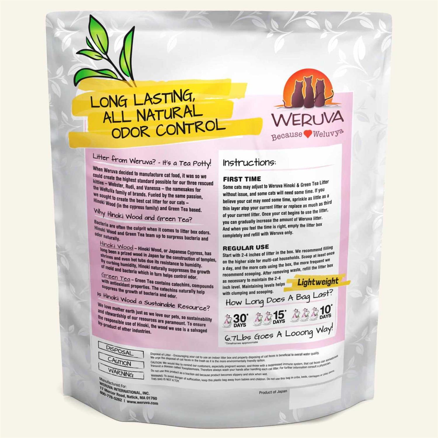 Weruva Green Tea Hinoki Wood Cat Litter - Pet Supplies online store