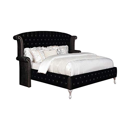 Deanna Tufted Upholstered Bed Black, Queen