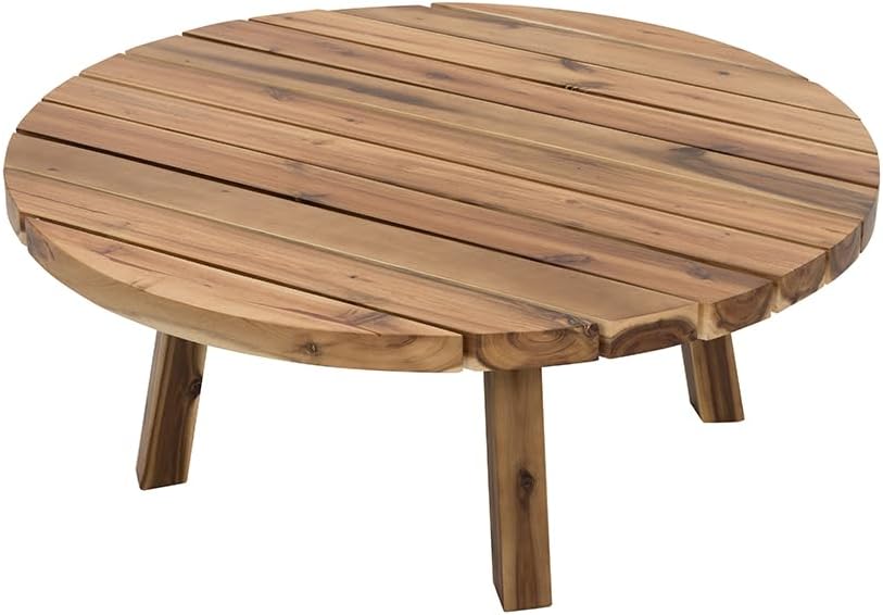 D35.6x14.6 Coffee Table, Durable Solid Acacia Wood