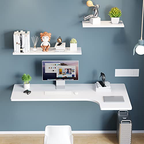 Wall Mounted L-Shape Corner Desk Home Office Corner Table Floating Laptop Desk Fold Down for Study, Bedroom, Bathroom Or Balcony(60X40X25cm(23.6X15.7X9.8in,Black)
