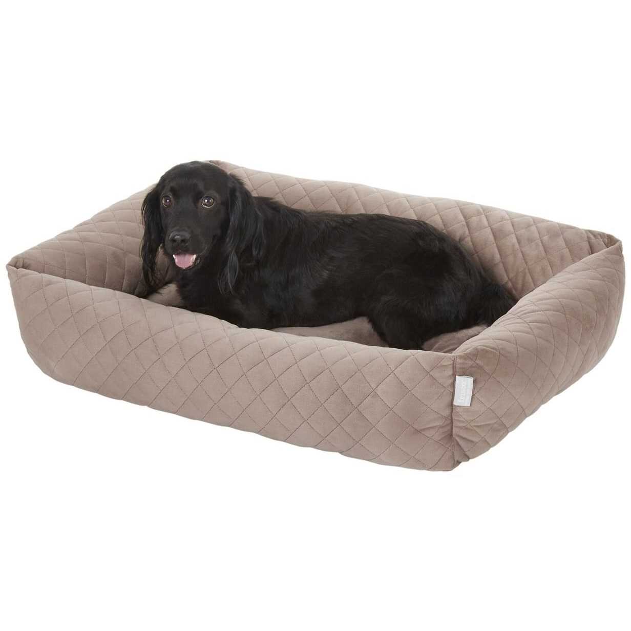 Frisco Velvet Rectangular Bolster Cat Dog Bed - Pet Supplies online store