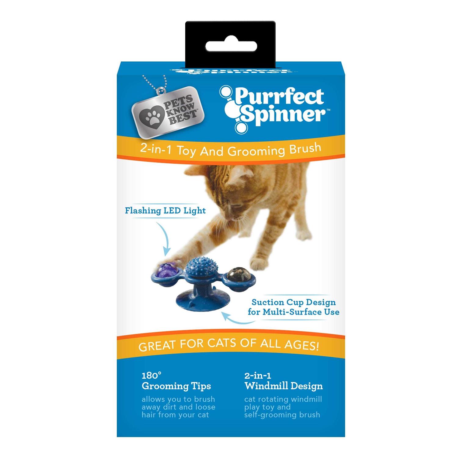 Pets Know Best Purrfect Spinner Toy & Grooming Brush - Pet Supplies online store