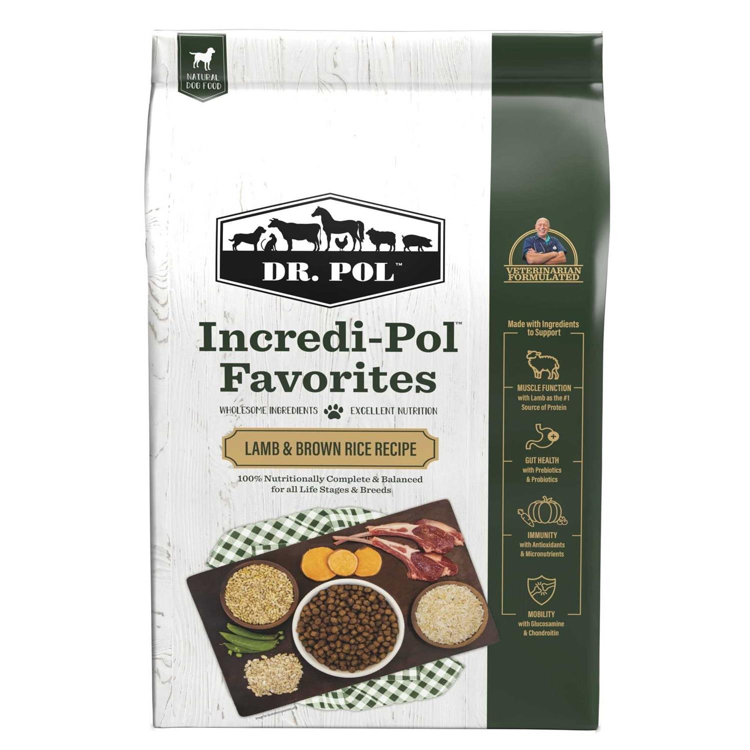 Dr. Pol Incredi-Pol Favorites Lamb & Brown Rice Dog Food - Pet Supplies online store