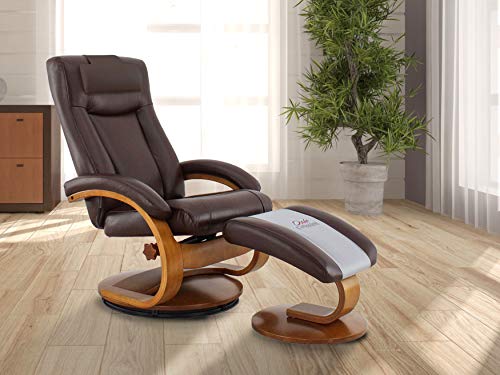 Oslo Collection HAMAR Cervical Pillow Manual Recliner, One Size, Beige (Tan) Breathable Air Leather