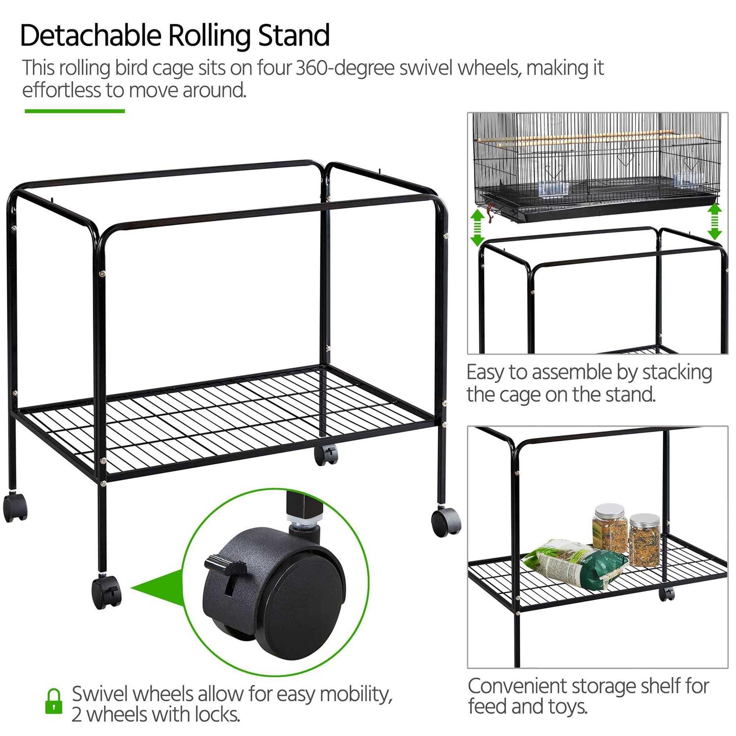 Topeakmart 47 Flight Cage with Slide-Out Tray and Rolling Detachable Stand for Birds - Pet Supplies online store