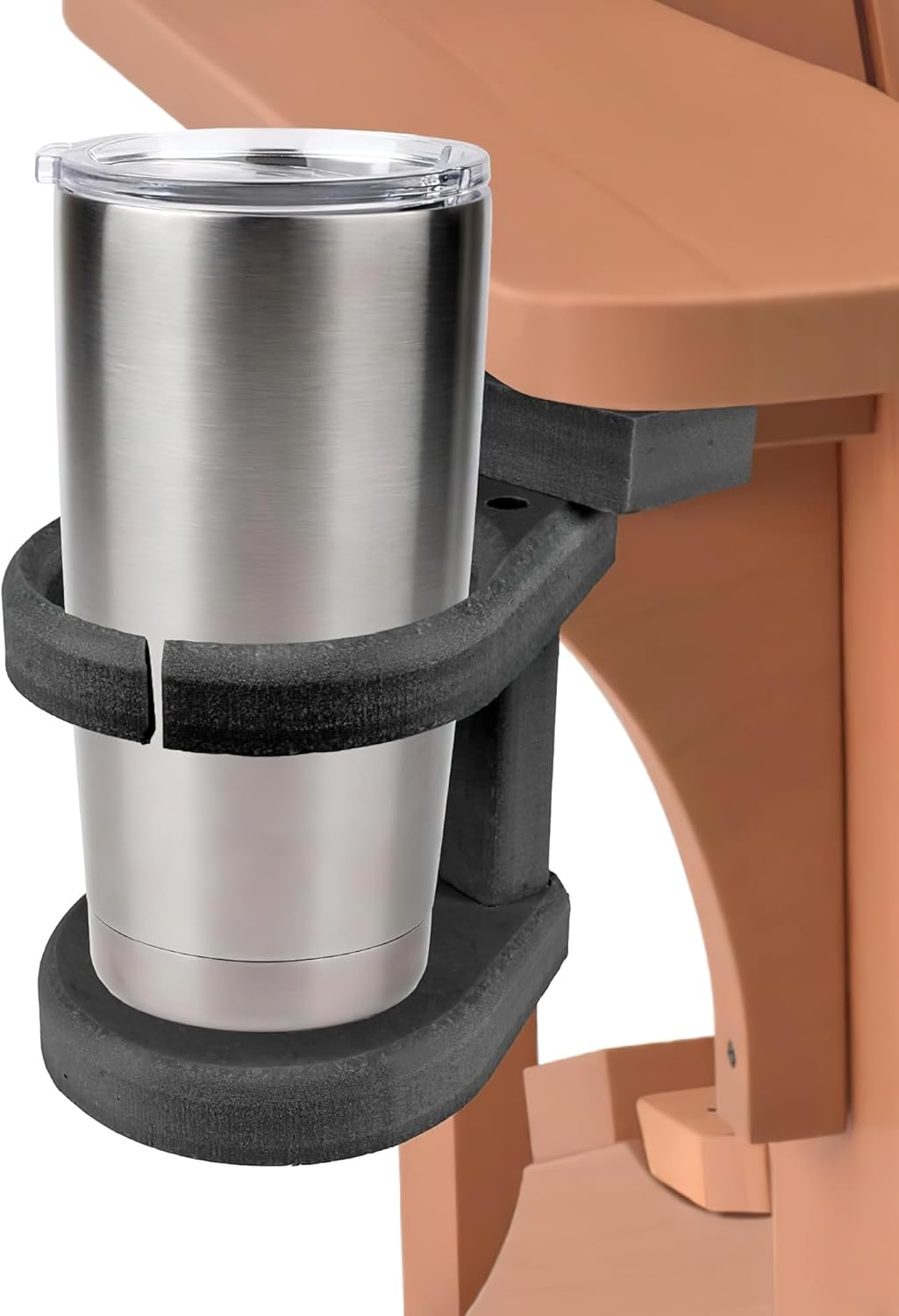 Southern Homewares Adirondack Chair Cup Holder Attachment, Durable Poly Lumber, Adjustable, Ideal for Your Polywood Outdoor Furniture, Black