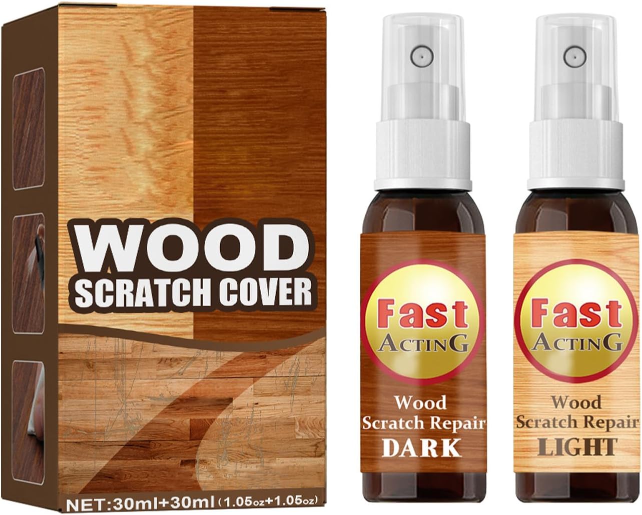 2 pcs wood floor scratch repair, floor refinishing, furniture restoration, paint touch-ups and scratch masking, fast and effective wood scratch repair
