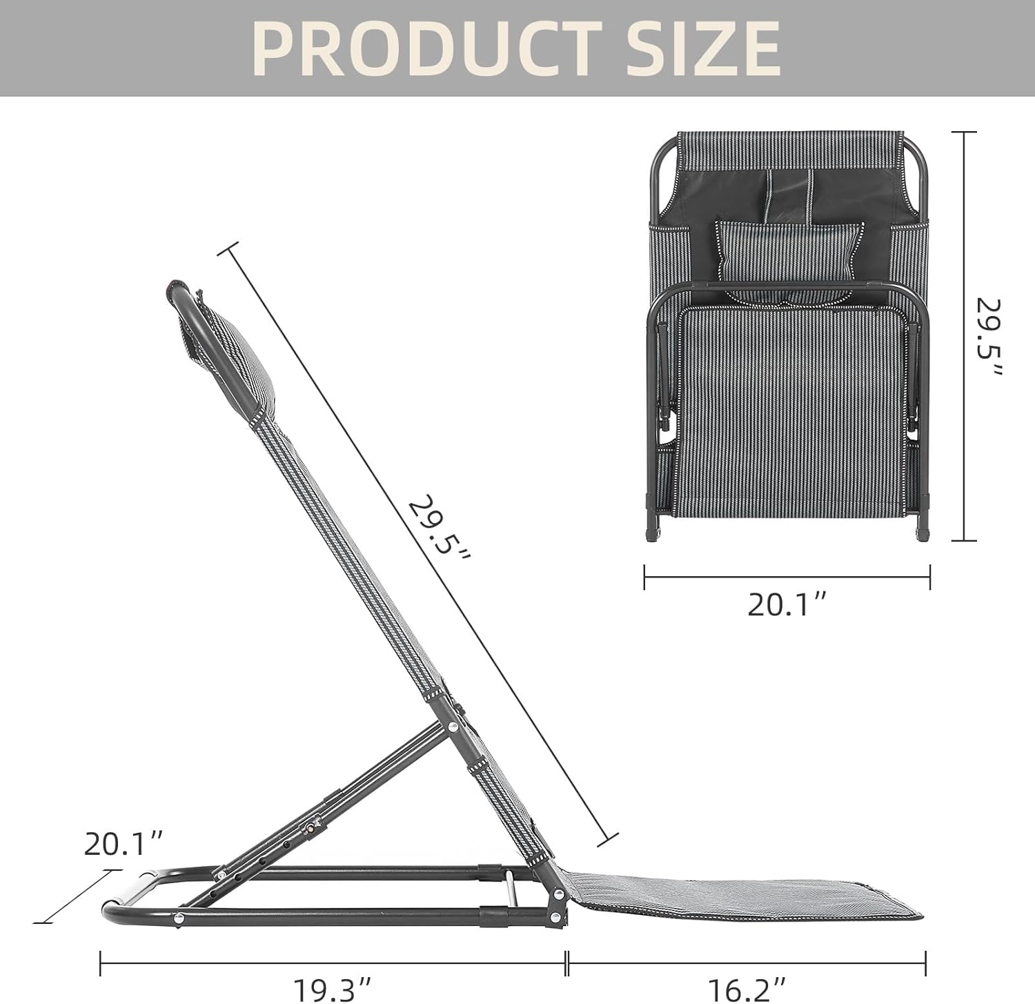 Bed Backrest for Sitting Up in Bed, Adjustable Lifting Back Rest Support for Patient, Breathable Reading Bed Chair, Folding Backrest for Neck Head Lumbar Support