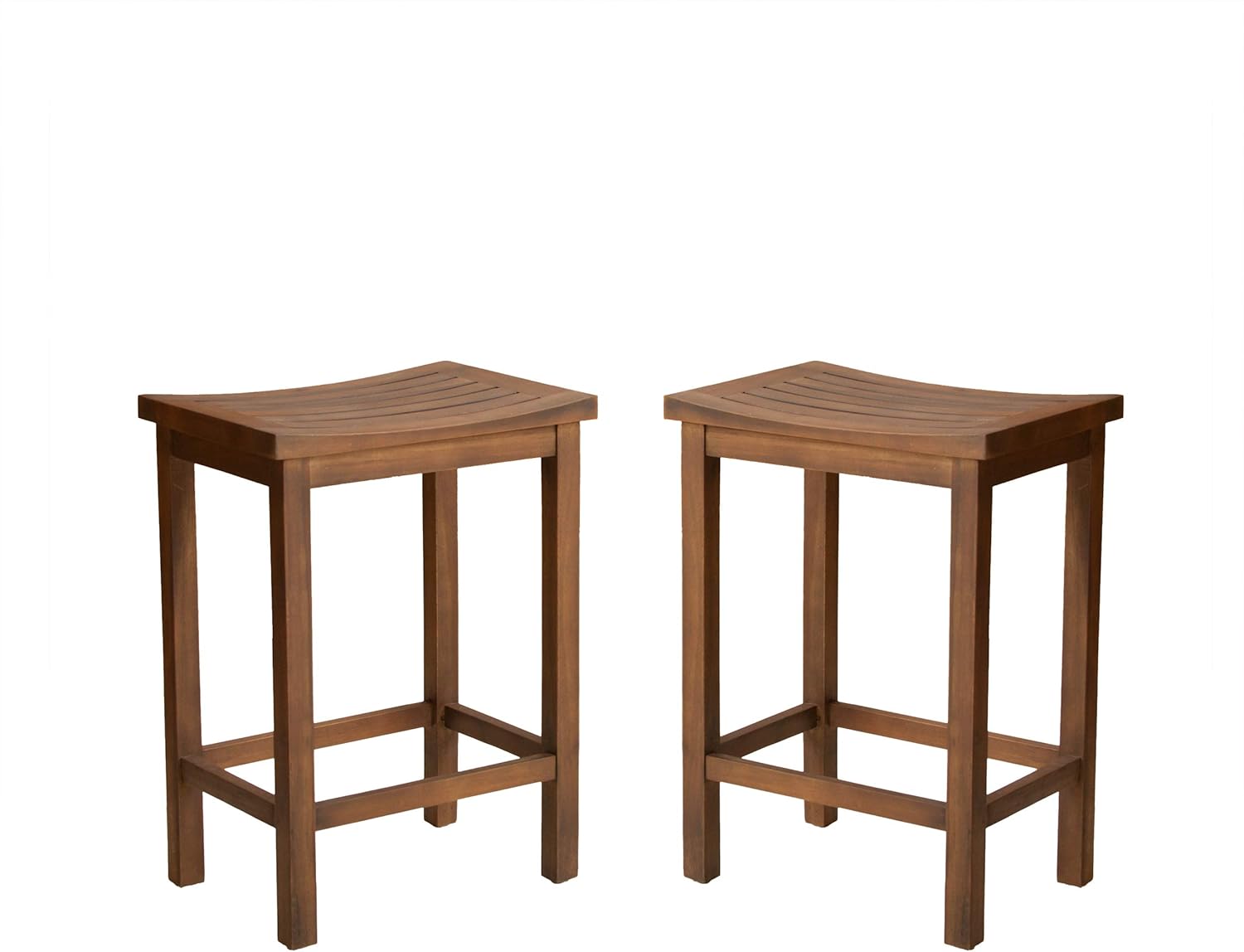 Christopher Knight Home Amantani Outdoor Acacia Wood Counter Stools, 2-Pcs Set, Mahogany Brown