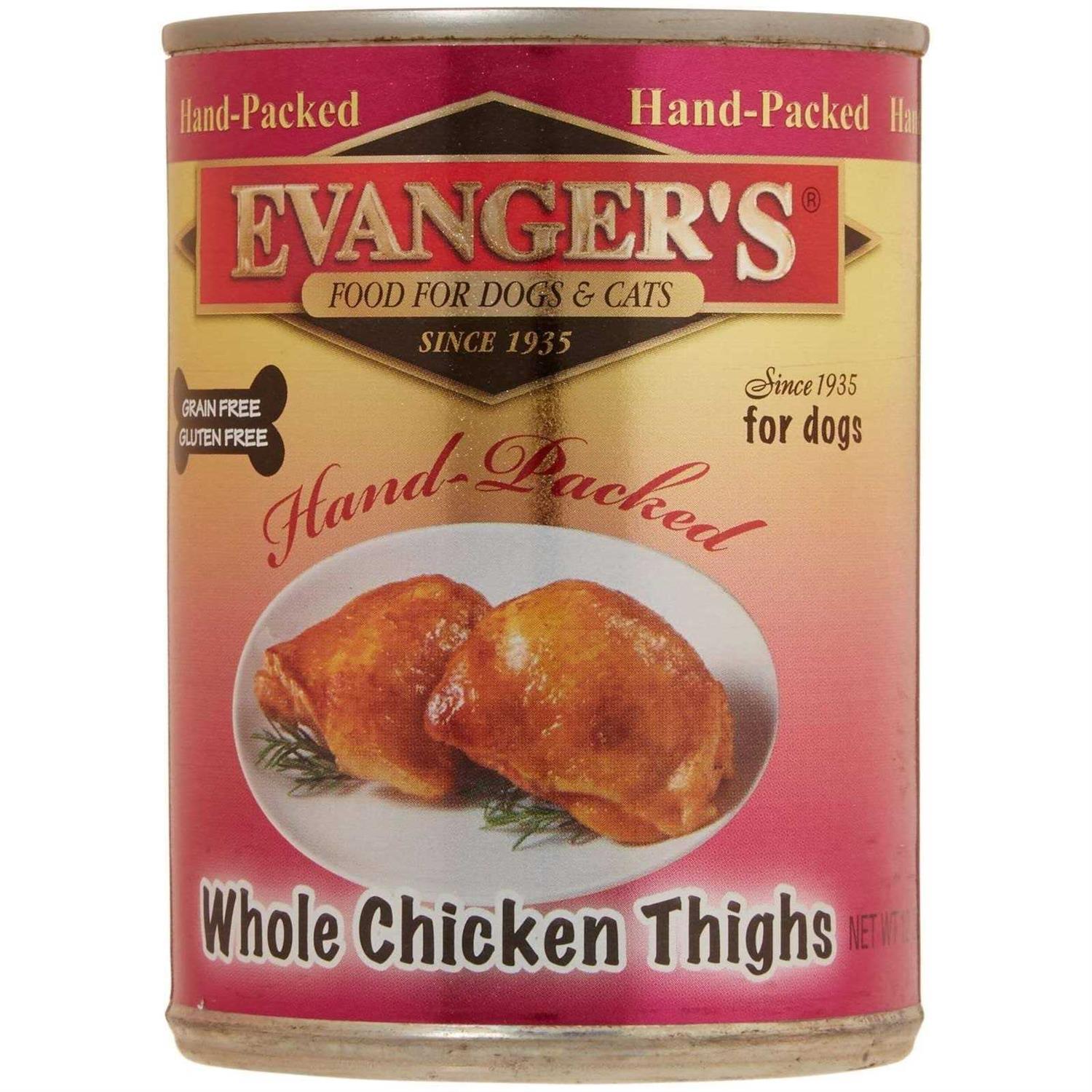 Evanger&s Grain-Free Hand Packed Whole Chicken Thighs Canned Dog Food - Pet Supplies online store