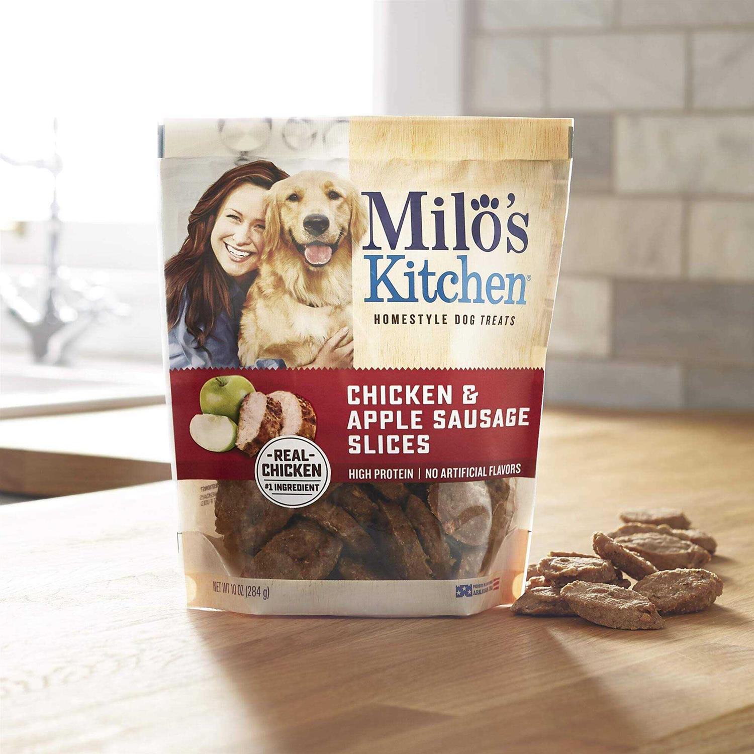 Milo's Kitchen Chicken & Apple Sausage Slices Dog Treats - Pet Supplies online store