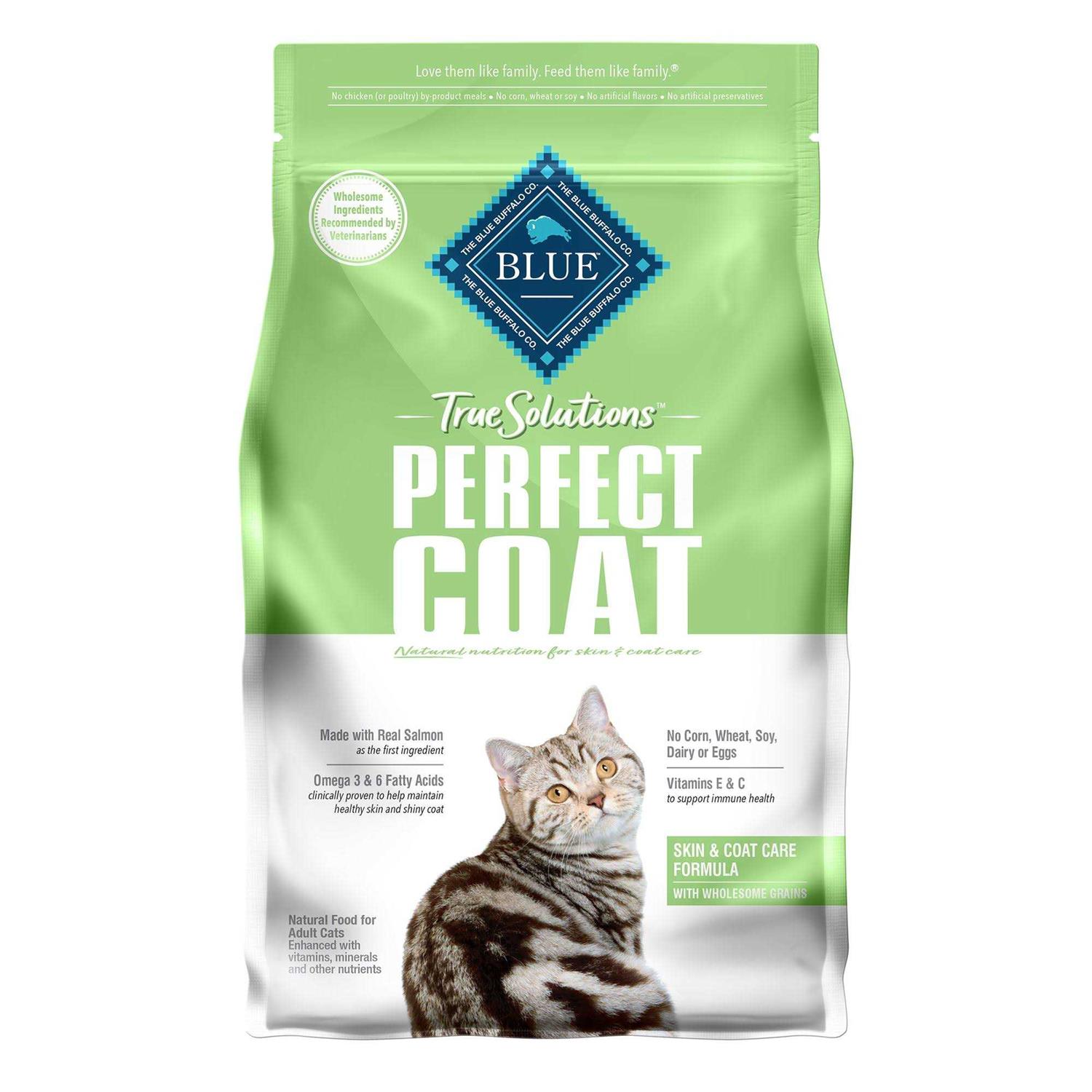 Blue Buffalo True Solutions Perfect Coat Natural Skin & Coat Care Adult Dry Cat Food - Pet Supplies online store