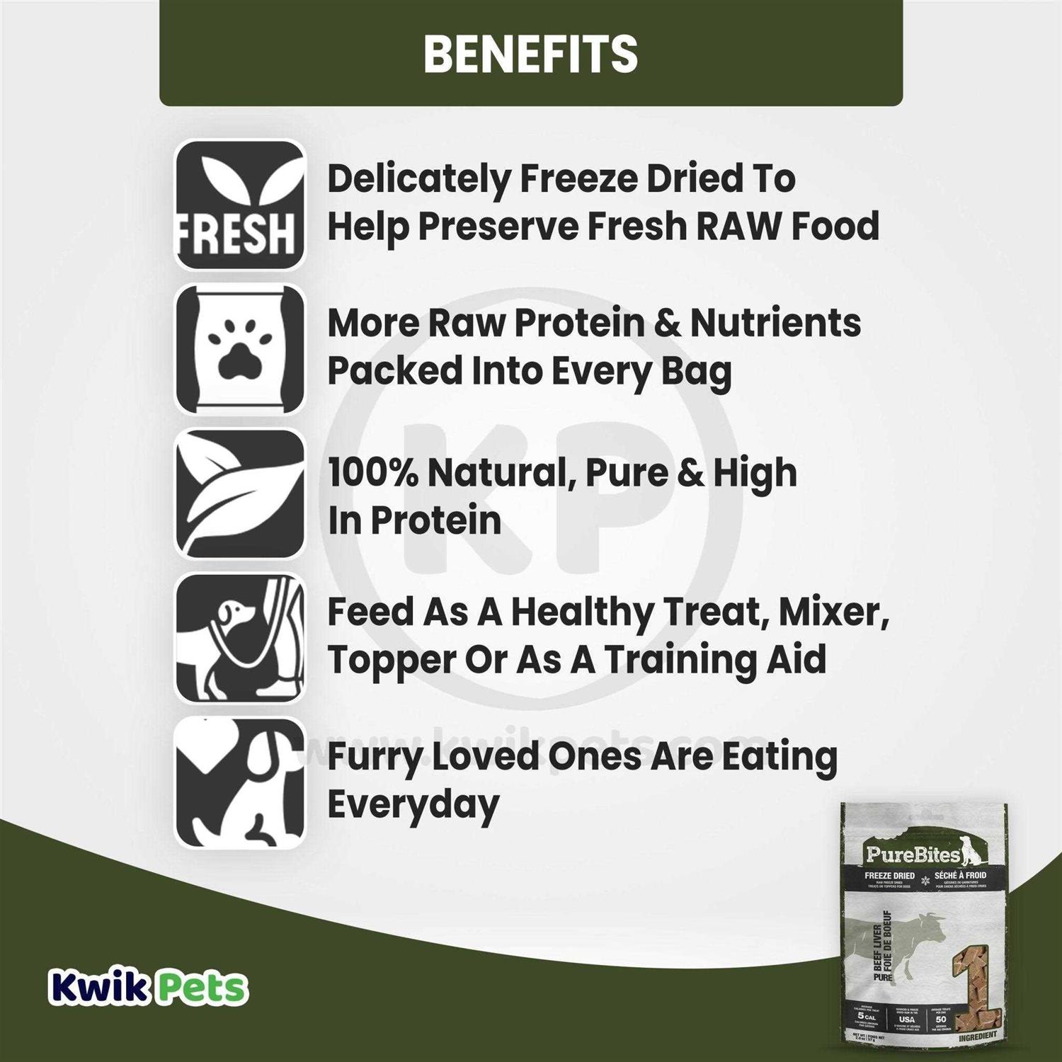 PureBites Beef Liver Freeze Dried Dog Treats - Pet Supplies online store