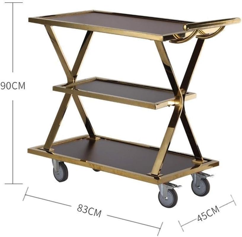 Home Bar Cart Serving Trolleys Sideboard Kitchen Rack Hairdressing Trolley On Wheels 3 Tier Trolley Drinks Food Trolleys for Kitchen, Office