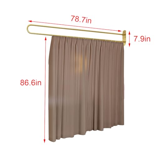 1 Set Room Divider Curtains for Hospital Beauty Clinic Between Beds, Tall 2m Privacy Partitions Cubicle Curtain/Drapes Panels with U Shaped Rail Metal Support Track, Modern Area Separator Screen
