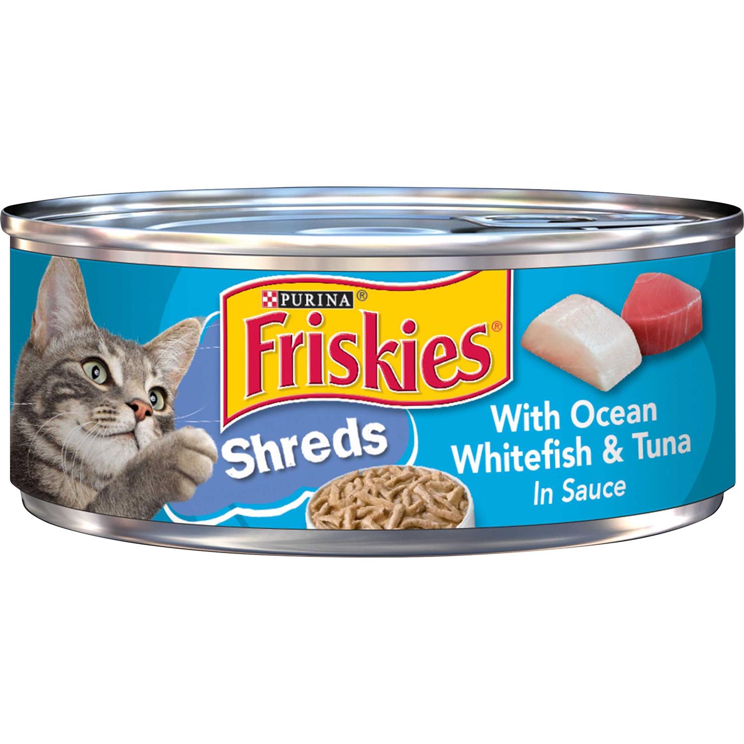 Friskies Savory Shreds Ocean Whitefish & Tuna Cat Food, 5.5-oz, 24 ct - Pet Supplies online store