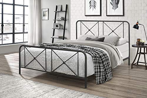 Hillsdale Furniture King Metal Bed with Double X Design Platform, Black