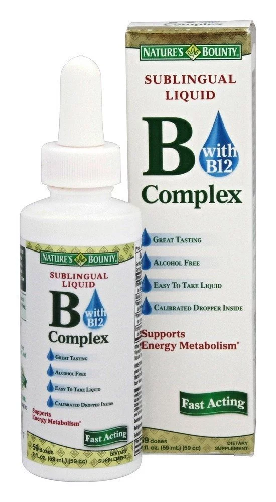4 Pack Nature's Bounty Vitamin B Complex Sublingual Liquid 2 Oz Each