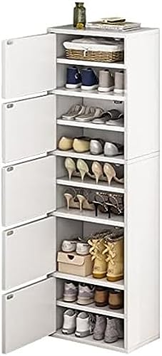 Shoe Rack Simple Shoe Cabinet with Narrow Doorway, Entrance 8-Story Large-Capacity Shoe Shelf，Multi-Layer Dust-Proof Storage(118CM)