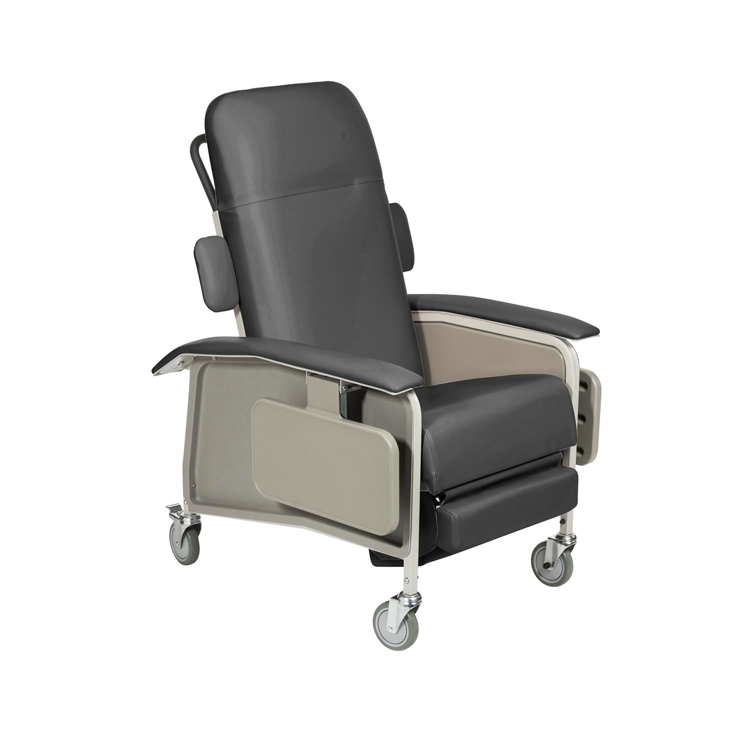 Drive Medical 4 Position Clinical Care Geri Chair Recliner, Reclining Padded Chair with Armrests, Charcoal
