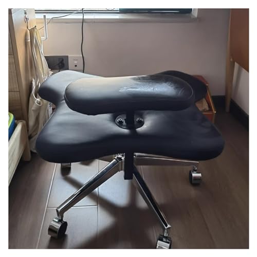 Cross Legged Office Chair Modern Kneeling Chair Stool, Home Office Desk Chair with 5 Brake Wheels/Sitting Kneeling Squatting Chair withnot Backrest, Comfy Armless Game Seat