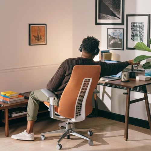 Haworth Fern Ergonomic Office Chair – Stylish and Innovative Desk Chair with Digital Knit Finish - with Lumbar Support (Deep Sea)