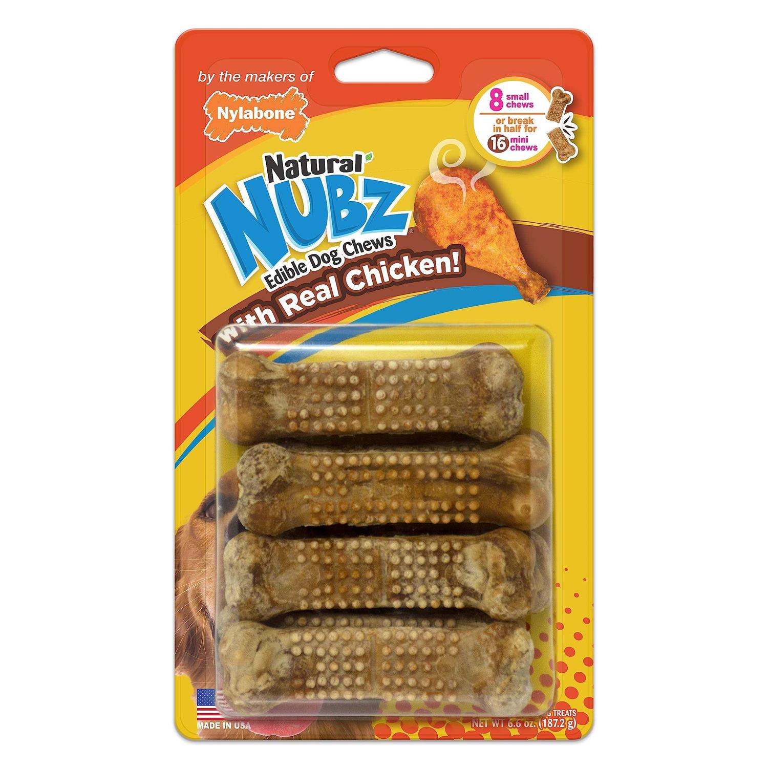 Nylabone Natural Nubz Dog Treat with Real Chicken - Pet Supplies online store