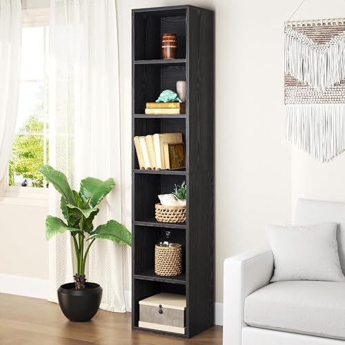 oneinmil Bookcase and Bookshelf, Floor Standing 6-Story High Bookshelf, Display Storage Rack, Home Decorative Furniture, Suitable for Home Offices, Living Rooms, and Bedrooms,White
