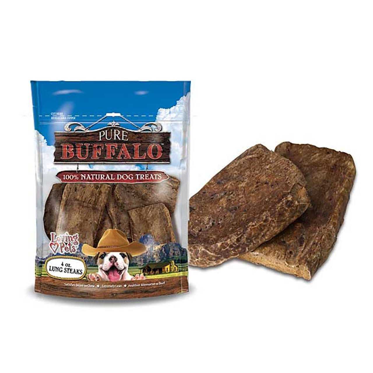 Loving Pets Pure Buffalo Lung Steaks Dog Treat - Pet Supplies online store