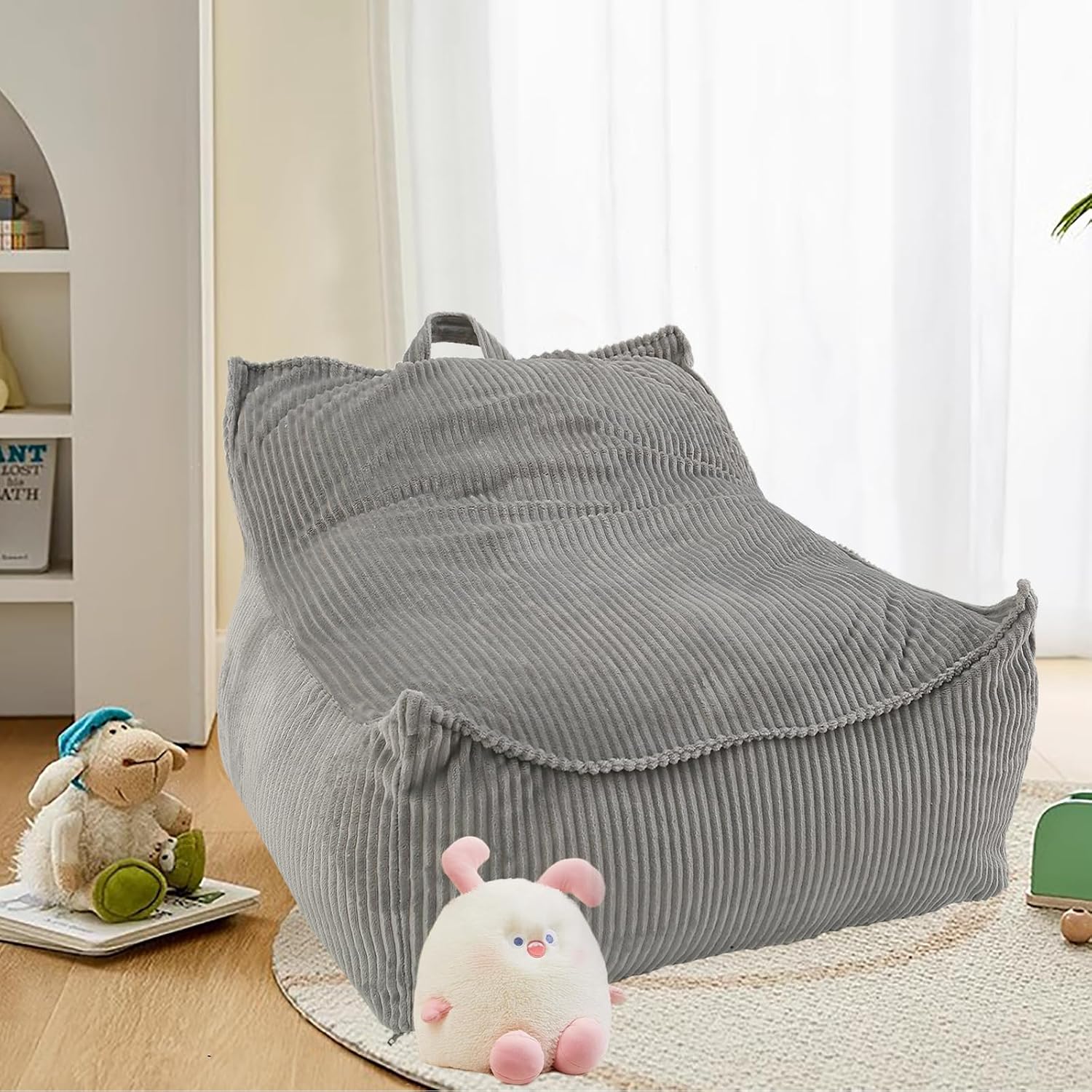 Bean Bag Chairs for Adults/Kids, Lounge Reading Chair with Memory Spone Filling, with Removable and Machine Washable Cover, for Living Room/Bedroom
