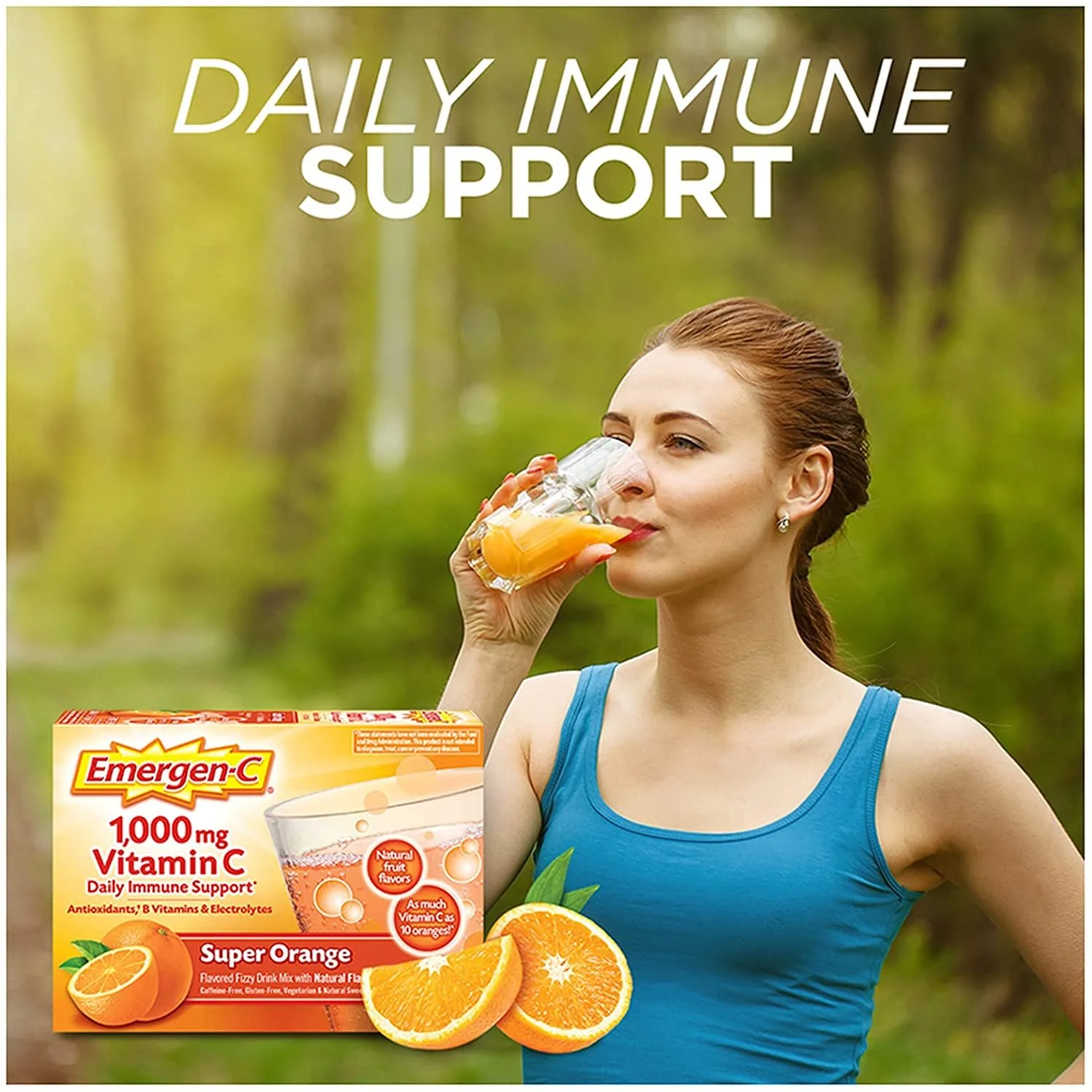 Emergen-C 1000Mg Vitamin C Powder for Immune Support Super Orange - 60 Ct