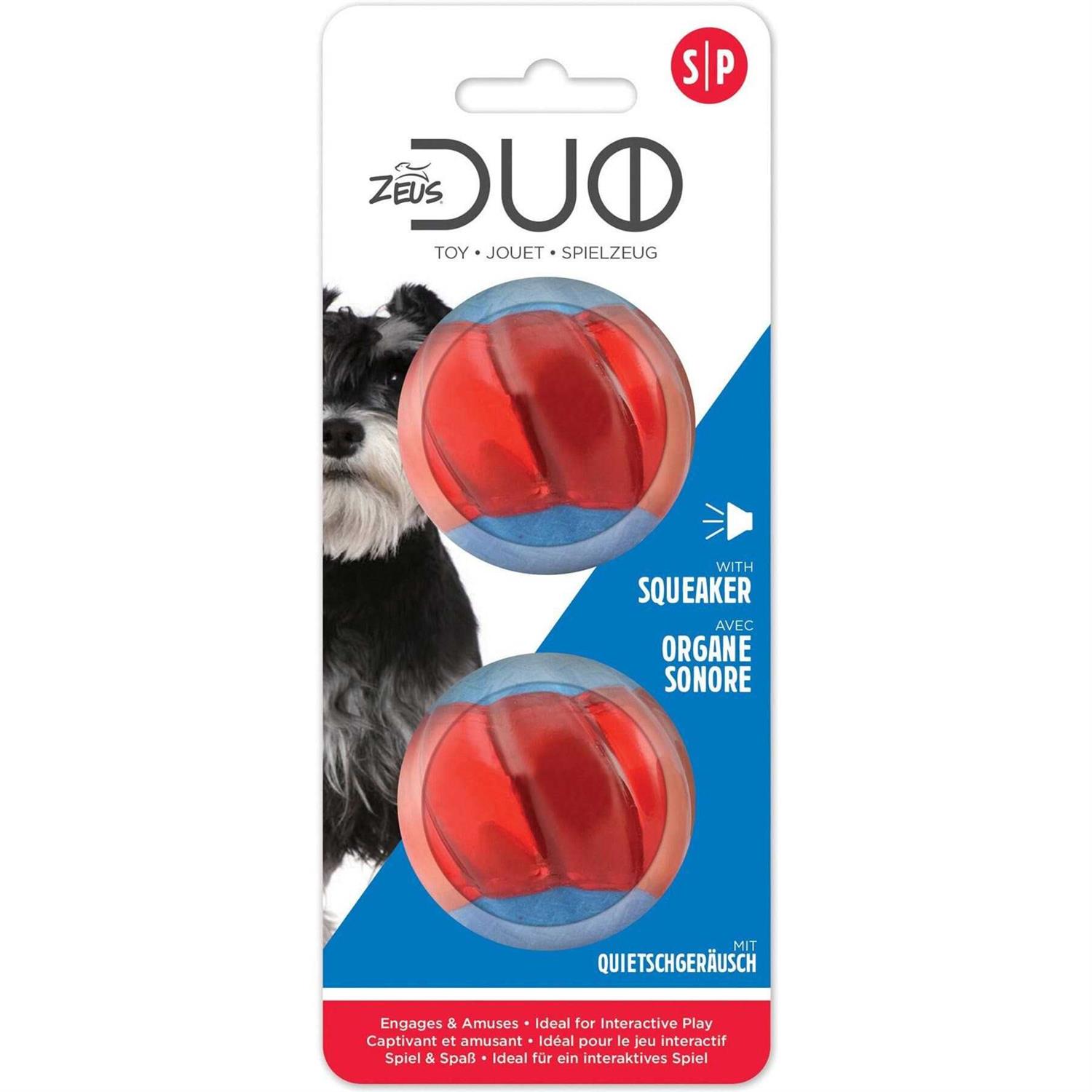 Zeus Duo Ball Dog Toy with Squeaker - Pet Supplies online store