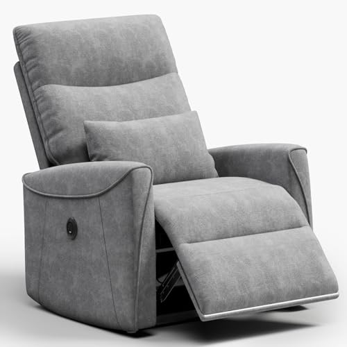 Power Recliner Chair for Adults, Reclining Sofa Chair, Adjustable Home Theater Seating Lounge with Lumbar Support, Small Recliners for Living Room with Charging Ports (Persimmon Orange)