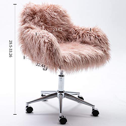 Cute Desk Chair, Velvet Office Computer Chair, Modern Ergonomic Home Task Chair with Wheels and Arms, Comfy 360 Swivel Chairs, Adjustable Hight, Vanity Makeup Chair for Home Office (Green C)