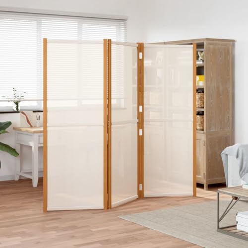 Bedroom Furniture 3-Panel Room Divider Cream White 82.7