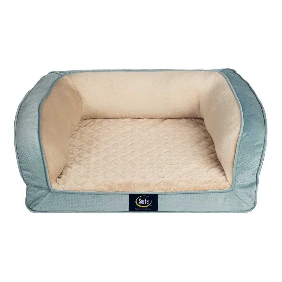 Serta Quilted Orthopedic Bolster Dog Bed w/Removable COVER - Pet Supplies online store