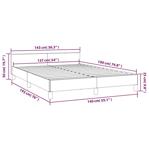 Bed Frame with Headboard, King Bed Frame Platform Bed/Double Bed Platform Bed Frame Queen Size Full Bed Frame Suitable for Apartment Villa Hostel Resort Dark Gray 39.4