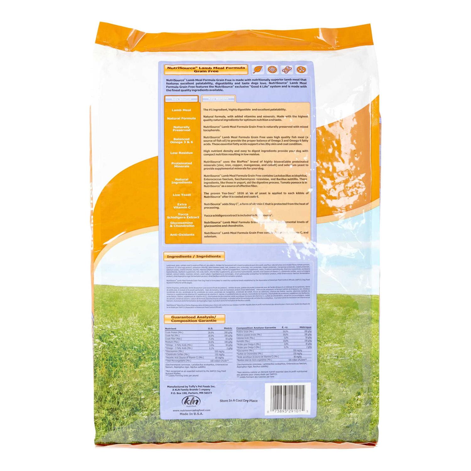 NutriSource Grain Free Lamb Meal Peas Dog Food - Pet Supplies online store