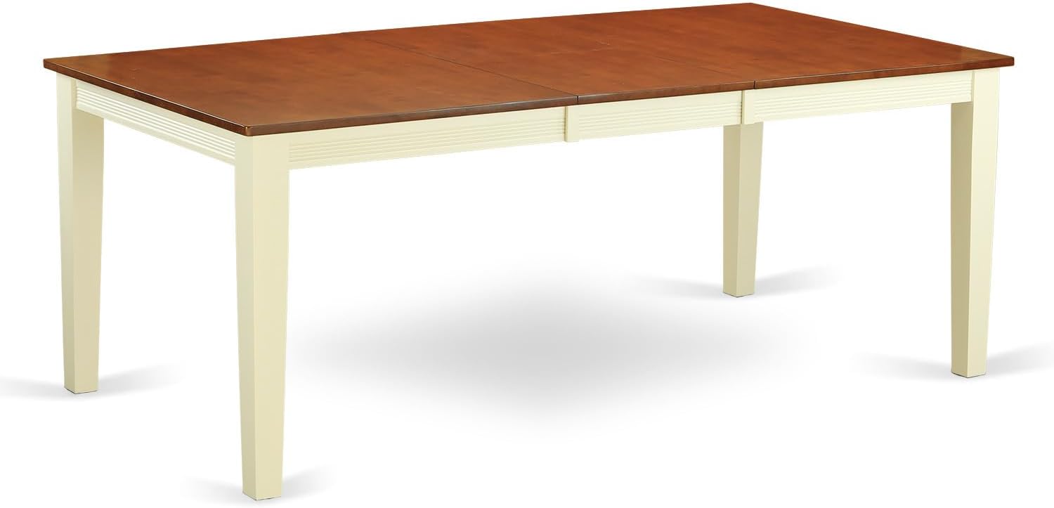 French Country 5 Pc Kitchen Table Set with A Dining Table and 4 Solid Wood Seat Chairs in Buttermilk and Cherry