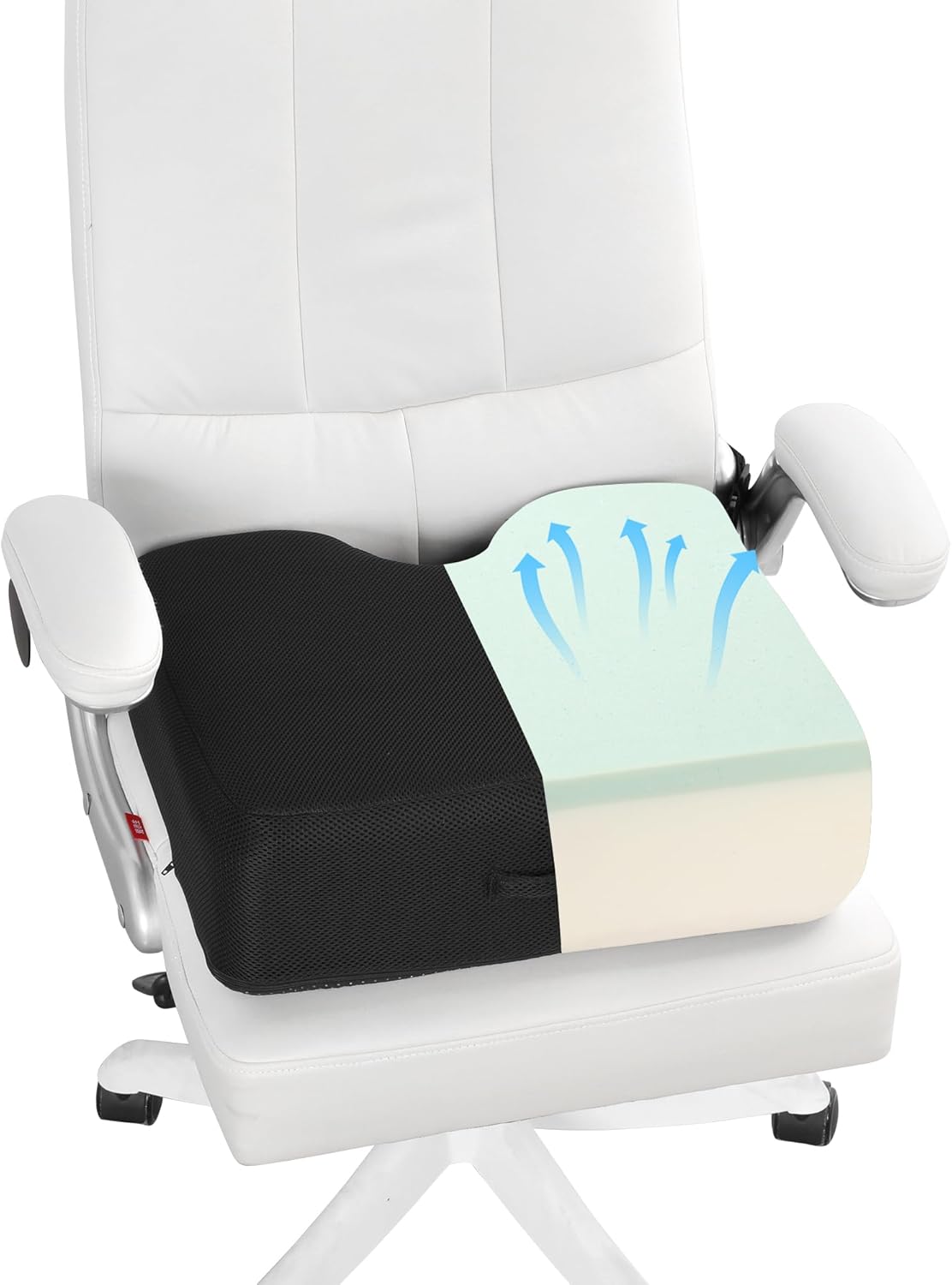 HOMBYS Extra Thick 6 in Office Seat Cushion, Memory Foam Adult Booster Seat for Car,Car Seat Cushion to Raise Seat Height,Seat Cushion Relieving Back Pain for Long Sitting Office