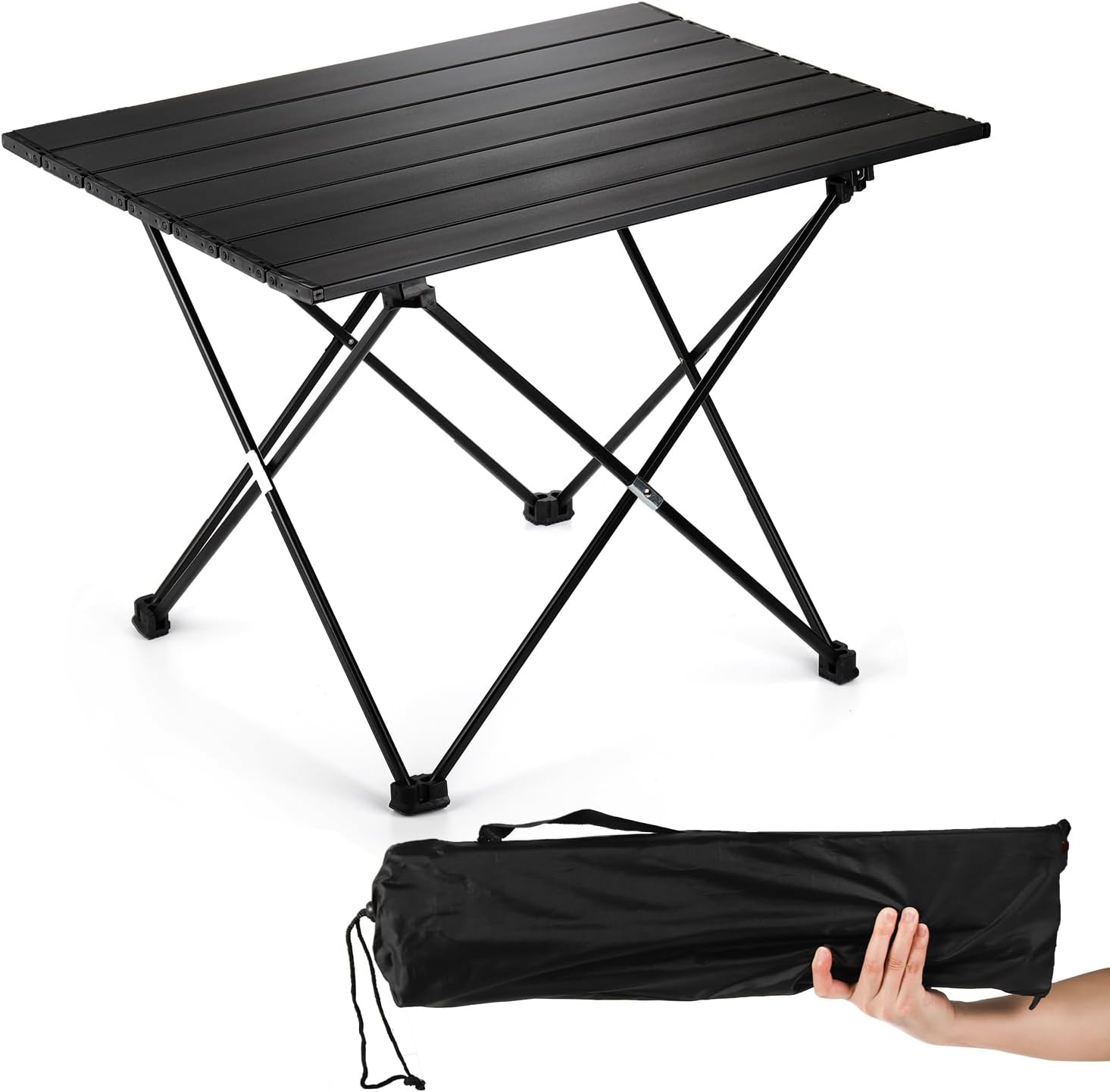 SOUJOY Camping Side Table, Portable Large Size Folding Beach Table, 22''L x 16''W x 15.7''H Aluminum Picnic Backpacking Table for Outdoor Cooking, BBQ, Hiking, Boat, Travel