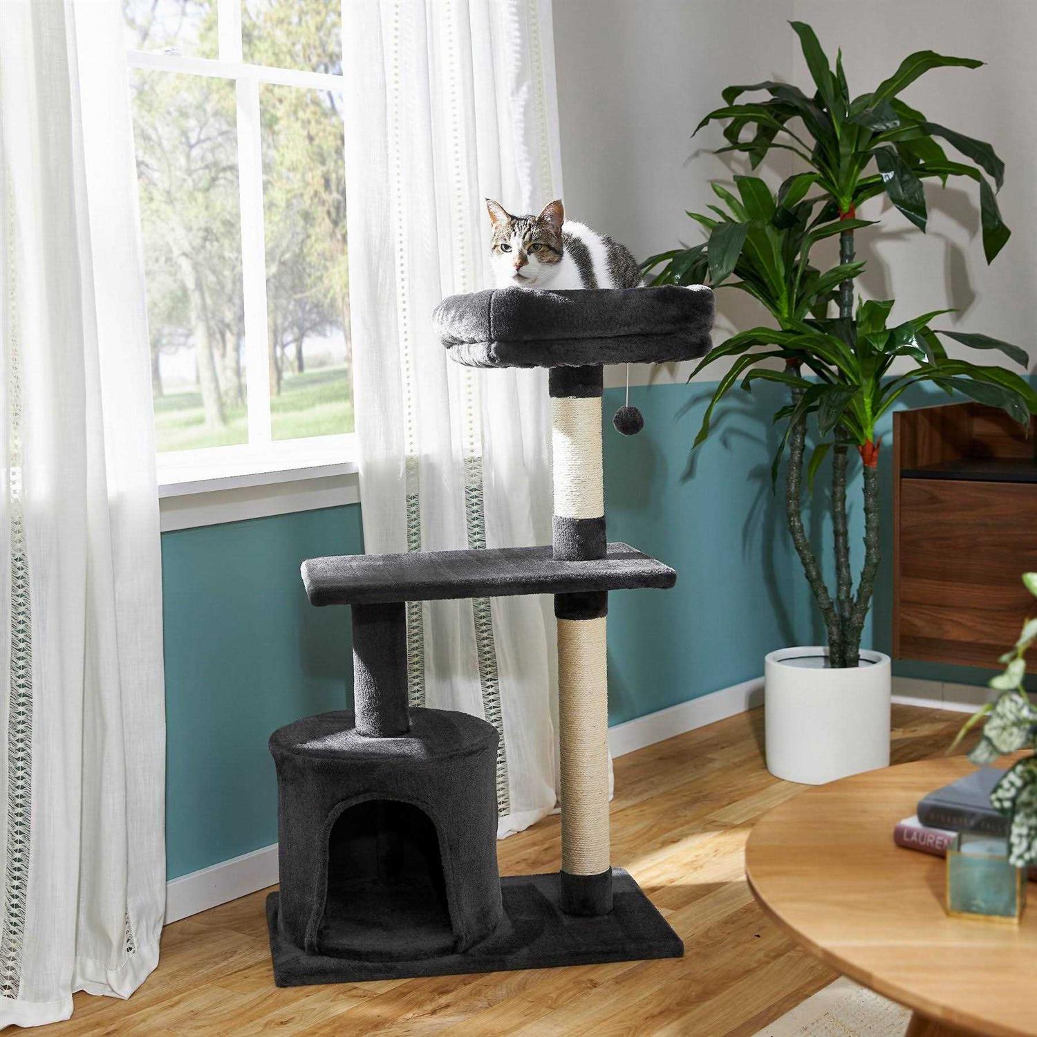 Frisco 38-in Cat Tree with Condo, Top Perch and Toy - Pet Supplies online store