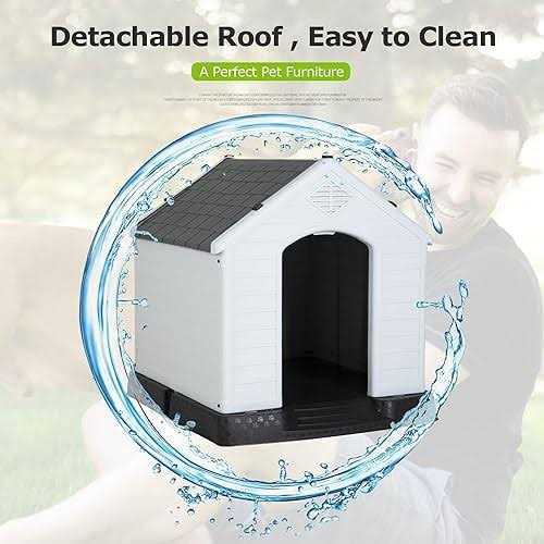 Bestpet Large Dog House Insulated Kennel Durable Plastic Dog House for Small Medium Large Dogs Indoor Outdoor Weather & Water Resistant Pet - Pet Supplies online store