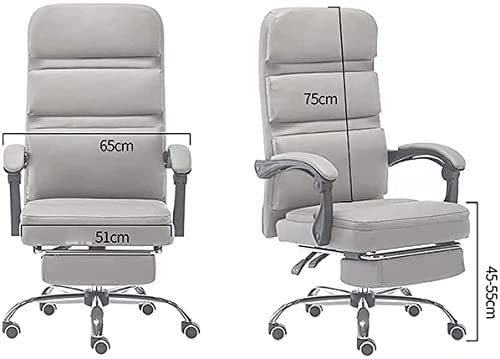 Executive Office Chairs, Ergonomic Gaming Recliner with Segmented Back, Adjustable Tilt Angle and Retractable Footrest, 360° Caster Rotation (C)