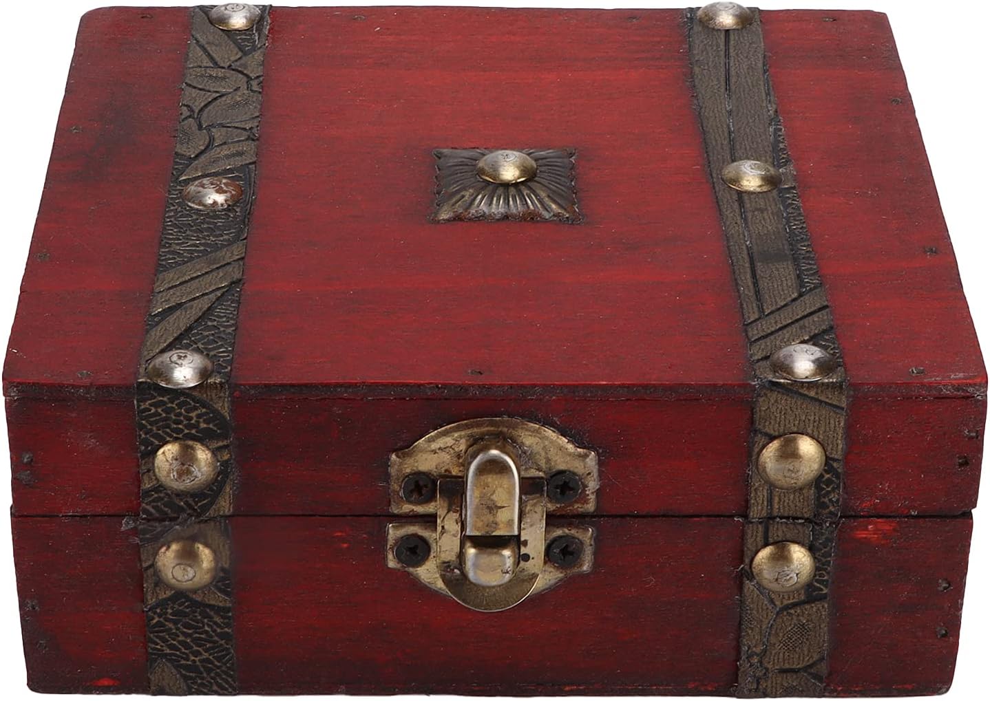 Wooden Storage Box, Vintage Decorative Box Retro Style Wood Storage Trunk Durable Elegant for Room Decoration for Office for Home