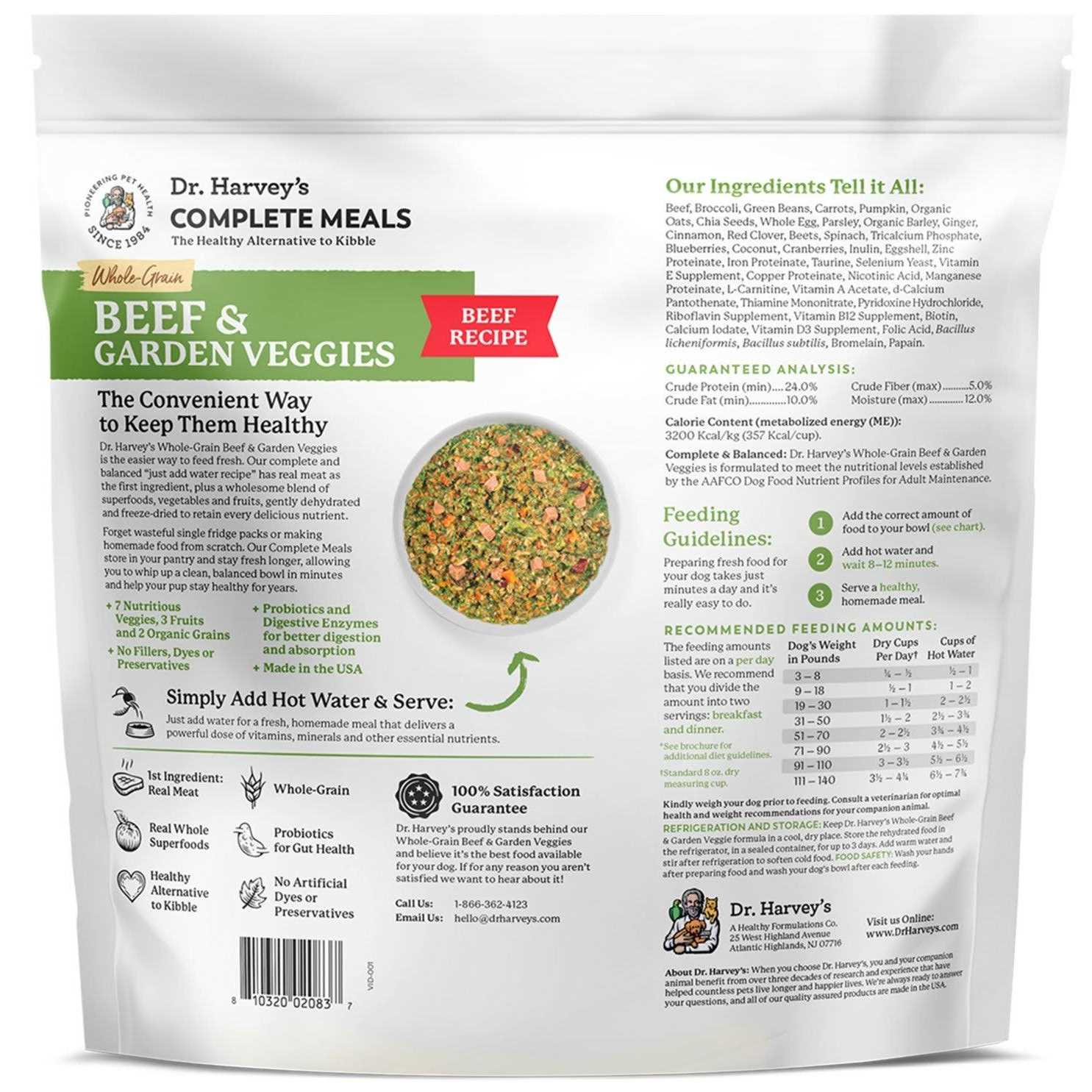 Dr. Harvey's Whole Grain Beef & Garden Veggies Dehydrated Dog Food - Pet Supplies online store