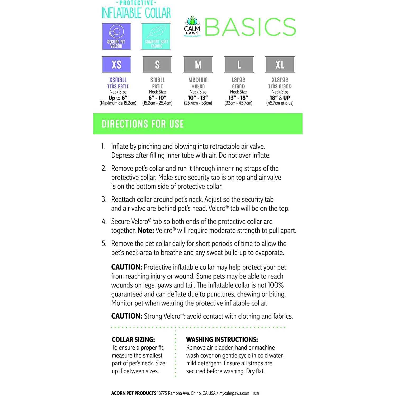 Calm Paws Basic Inflatable Collar - Pet Supplies online store