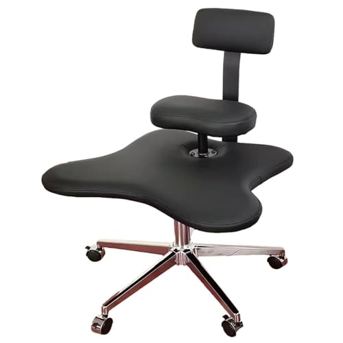 Cross Legged Office Chair with Removable Back Support, Ergonomic Kneeling Chair with Brake Casters, Posture Chair, Meditation Chair for Office, Home, 330Lbs Capacity