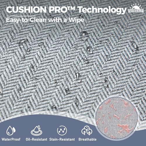 SUNSHINE VALLEY Patio Furniture Set, 4 Piece Modern Metal Outdoor Patio Furniture, 3 Seater Couch, 2 Fixed Chairs, Coffee Table and 5.75