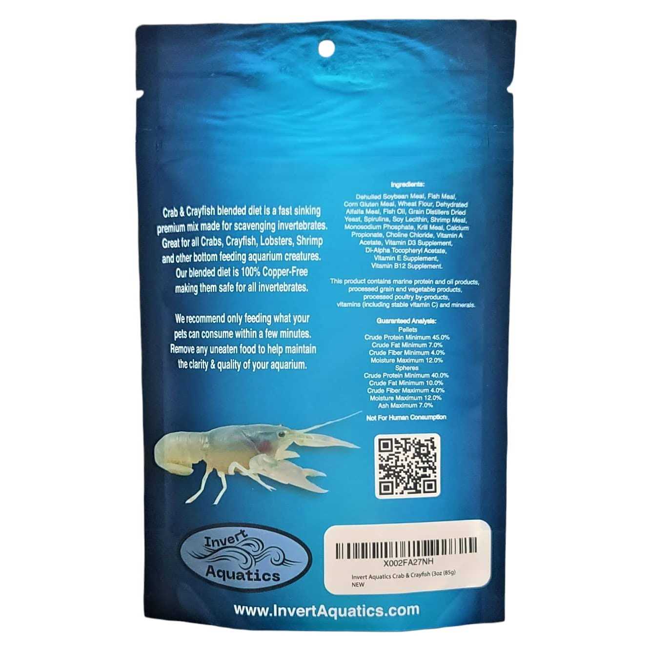 Crab & Crayfish Sinking Blended Diet - Pet Supplies online store